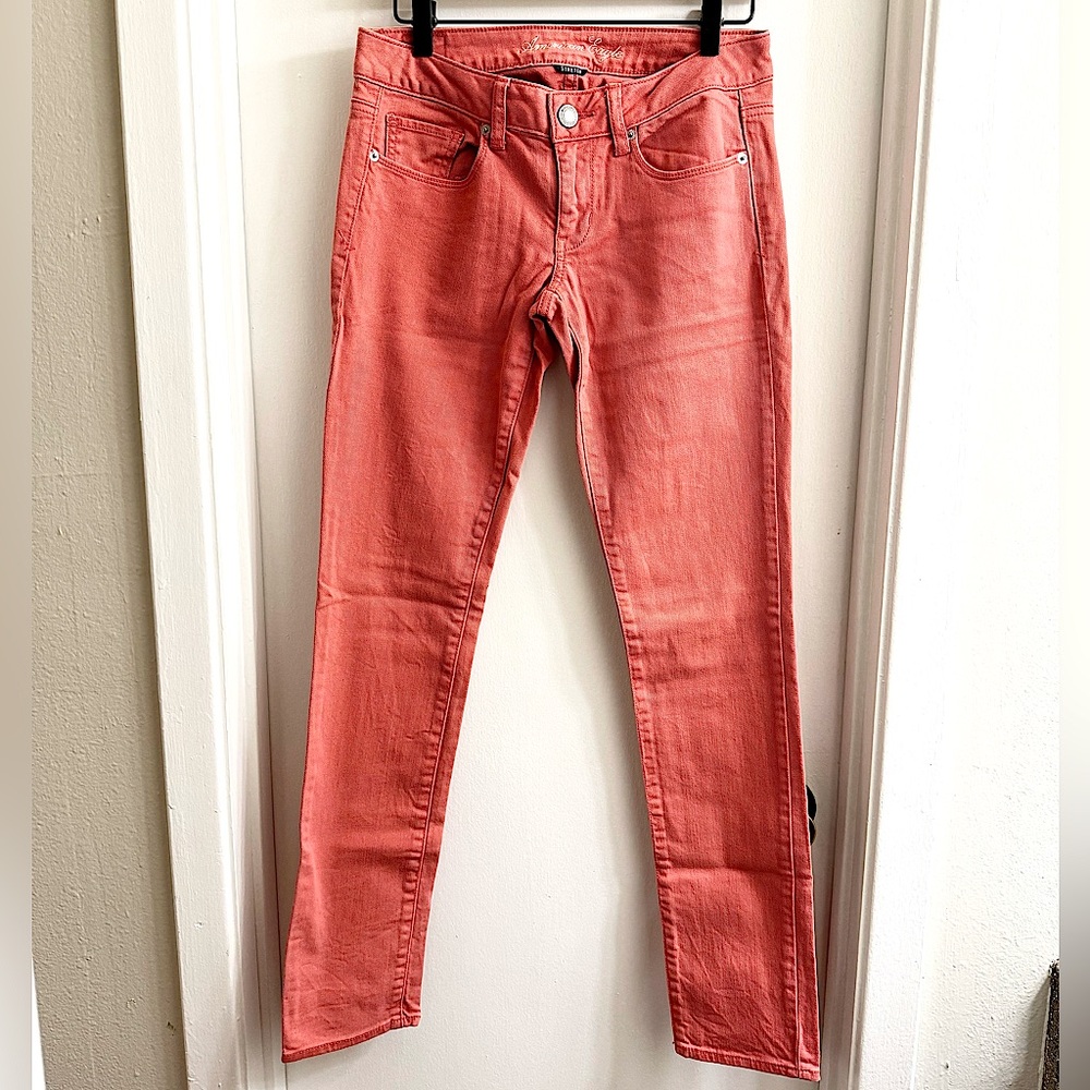 American Eagle Coral Skinny Jeans size 2